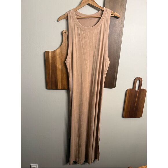 Lululemon Beach Wood Racerback Ease Of It All Side Slit Tank Midi Dress Size 6 - Picture 1 of 6